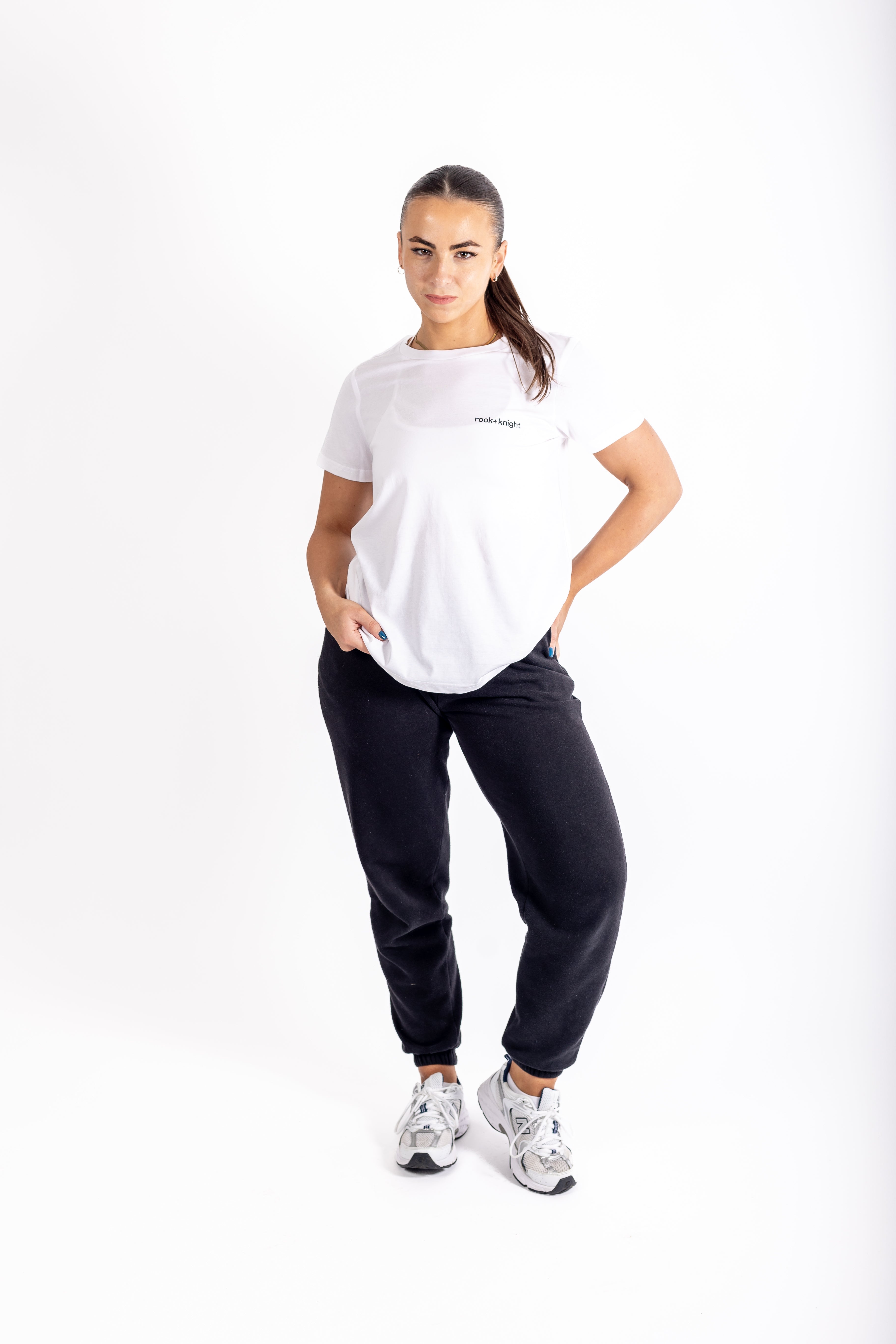 Rook+Knight Signature Women's Regular Fit White T-Shirt