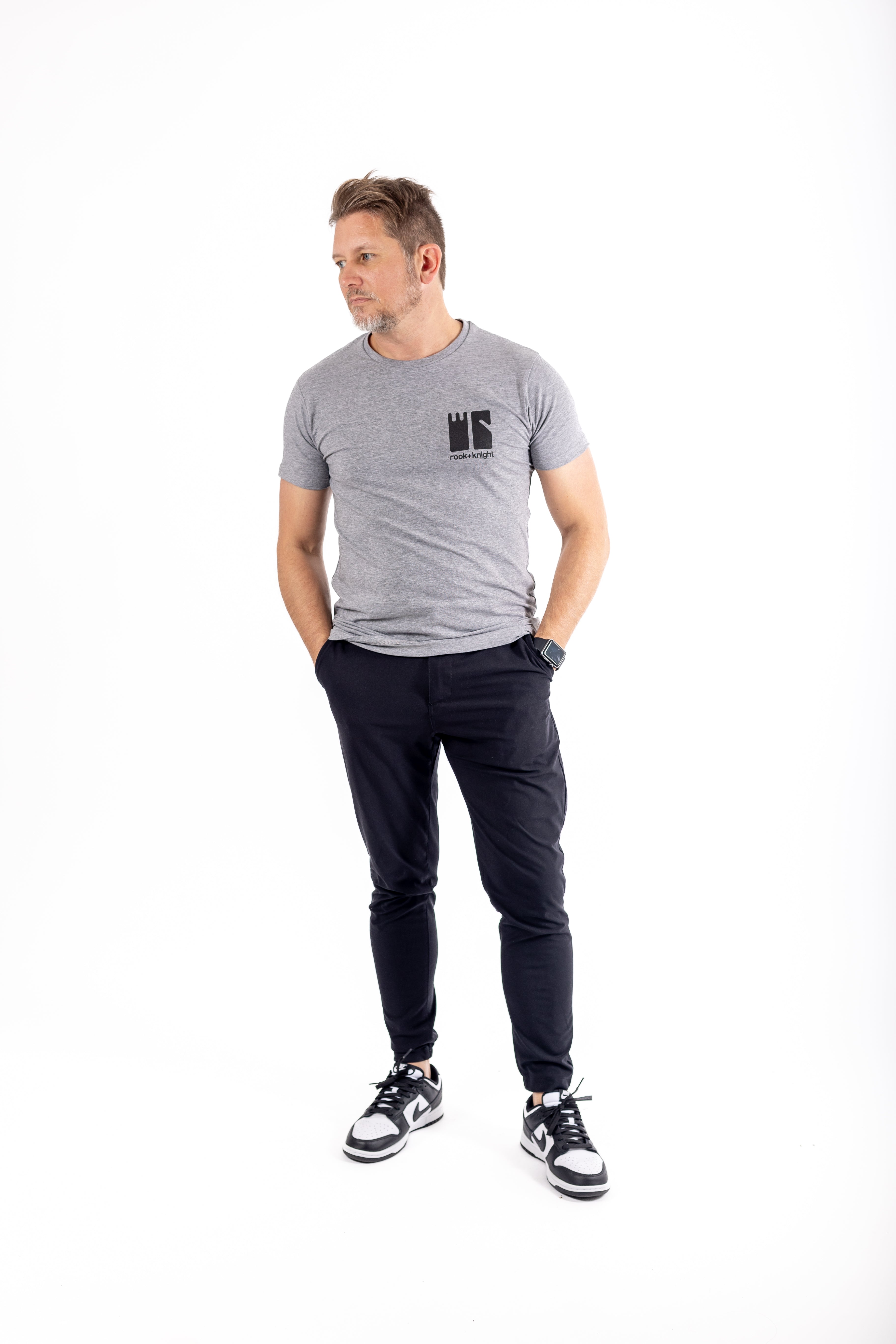 Rook+Knight Mens Fitted Grey T-Shirt